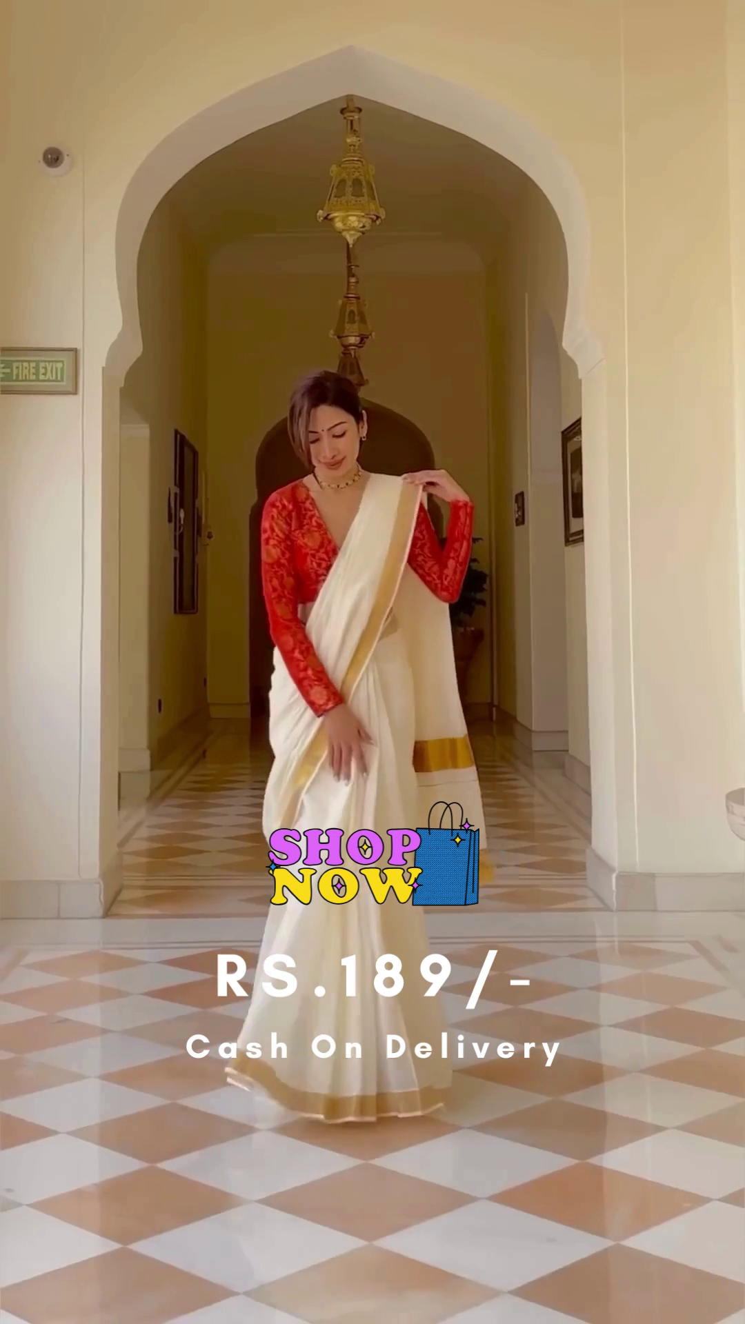 Women's Chanderi Cotton Off-White Saree With Embroidered Blouse Piece Material