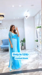 Mesmerizing Sky Blue Color Indian Party Wear Outfit