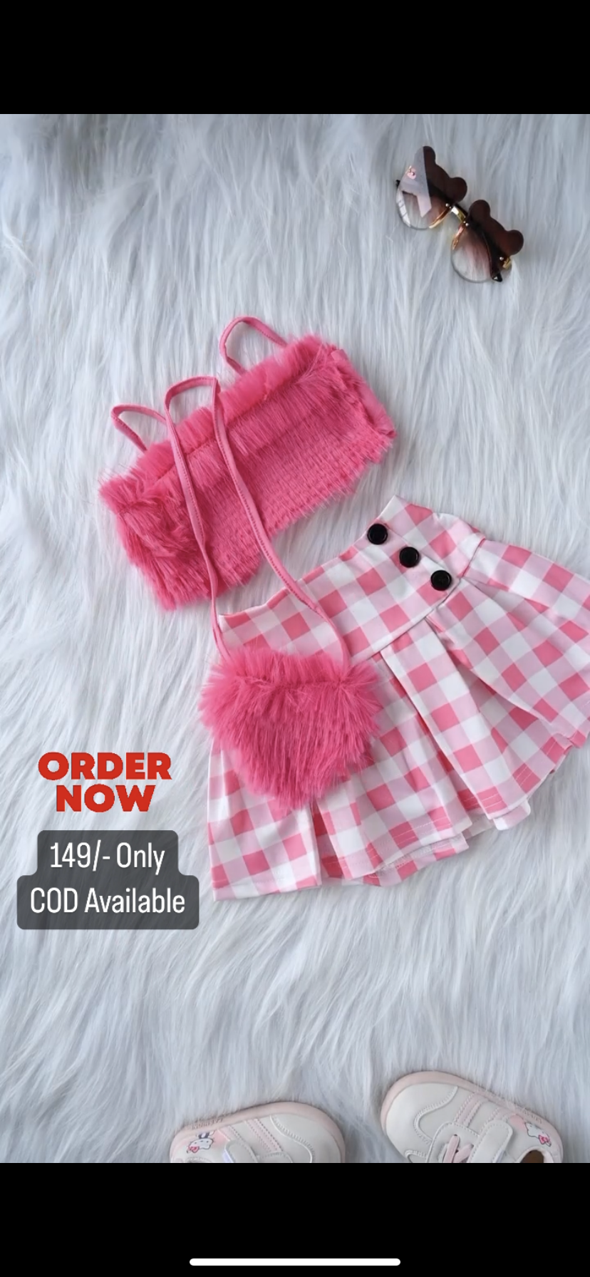 Baby Pink Color Top And Skirt For Kids On Sale
