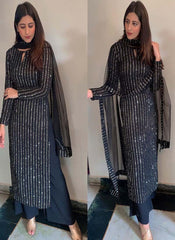 Black Color Sequance Work Designer Salwar Suit